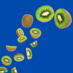 Kiwi fruit shown to represent Hypothermias Dye-FREE Kiwi Shaved Ice & Snow Cone Syrup made with non-GMO 100% pure cane sugar.