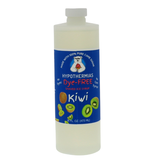 Kiwi | Hypothermias Dye-FREE Shaved Ice Syrup | Pint (16 fl. oz)