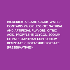 he ingredient list for Hypothermias Dye-Free Lime Slush Syrup includes pure cane sugar, natural and artificial flavors, and no corn syrup or artificial dyes.