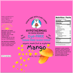 Mango | Hypothermias SUGAR FREE Dye-FREE Slush Syrup | Half Gallon