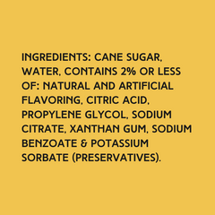 Ingredients for Wild Desert Orange Dye-FREE Coffee Syrup made with cane sugar and free from artificial dyes or high-fructose corn syrup