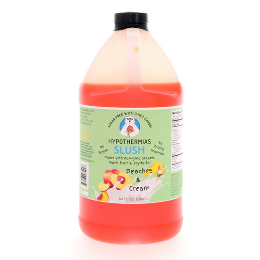 Hypothermias SUGAR FREE Slush | Monk Fruit | Peaches and Cream (Half Gallon)