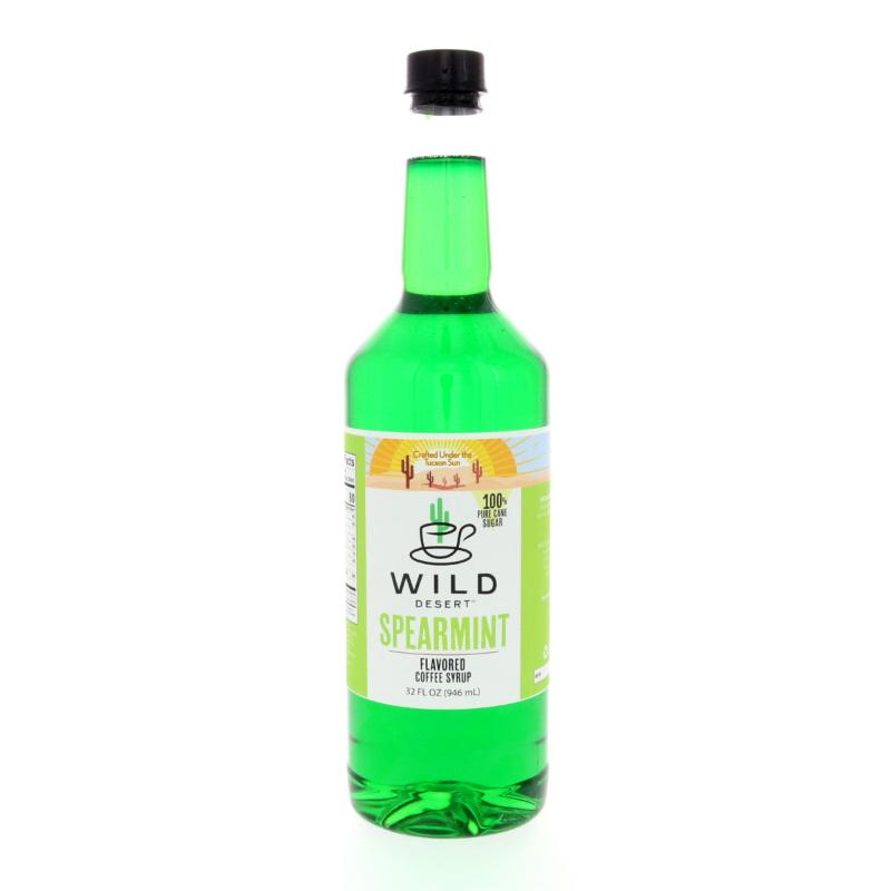 Wild Desert Spearmint 100% pure cane sugar coffee syrup in 32 Fl Oz bottle.