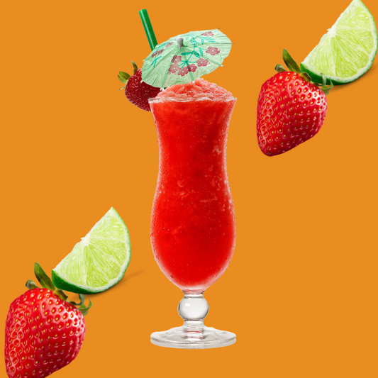 Wild Desert Dye-FREE Strawberry Daiquiri Coffee Syrup with non-GMO pure cane sugar, fruity strawberry flavor, clear pour