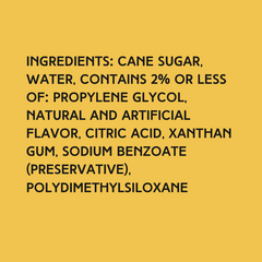 Ingredients for Wild Desert Cheesecake Dye-FREE Coffee Syrup, made with cane sugar and crafted without dyes or high-fructose corn syrup.