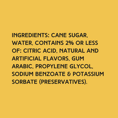 Ingredients used in Wild Desert Dye-FREE Daiquiri Coffee Syrup, including non-GMO cane sugar and no corn syrup or artificial colors.