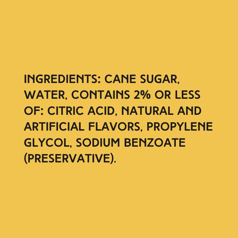 Ingredients used in Wild Desert Dye-FREE Grape Coffee Syrup including non-GMO pure cane sugar with no corn syrup or artificial color.