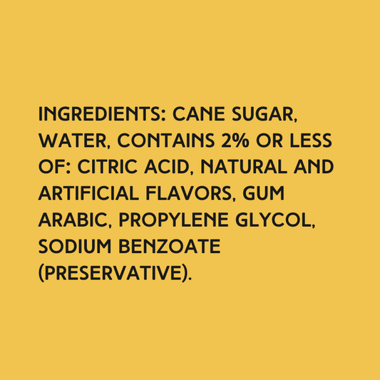 Ingredients for Wild Desert Spearmint Dye-FREE Coffee Syrup made with cane sugar and free from artificial dyes or high-fructose corn syrup.