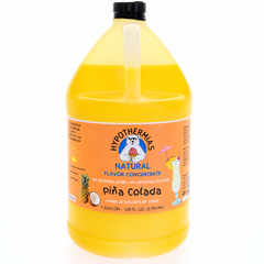 Hypothermias piña colada flavor concentrate with natural flavor and no artificial colors, 1-gallon bottle.