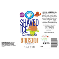 Hypothermias shaved ice or snow cone shaved ice flavor syrup concentrate ingredients.