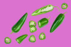 Jalapeño on pink background