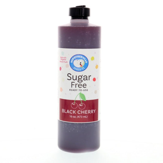 Hypothermias black cherry sugar free snow cone syrup or shaved ice sugar free 16 Fl Oz.