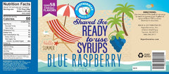 Hypothermias blue raspberry pure cane sugar shaved ice or snow cone syrup nutritional facts