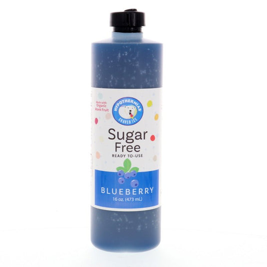 Hypothermias blueberry monk fruit sweetened sugar free snow cone or shaved ice syrup 16 Fl Oz.