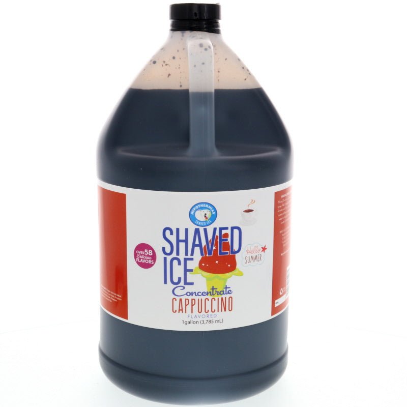 Hypothermias cappuccino shaved ice or snow cone flavor syrup concentrate 128 Fl Oz.