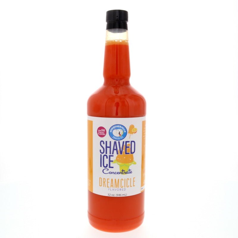 Hypothermias dreamcicle shaved ice or snow cone flavor syrup concentrate 32 Fl Oz.