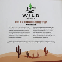 Inside cover of Wild Desert coffee syrup gift box set showing mixing directions.