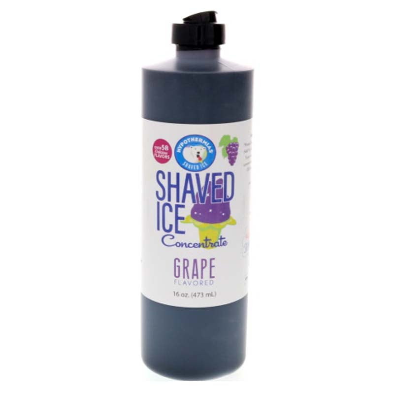 Hypothermias grape shaved ice or snow cone flavor syrup concentrate 16 Fl Oz.