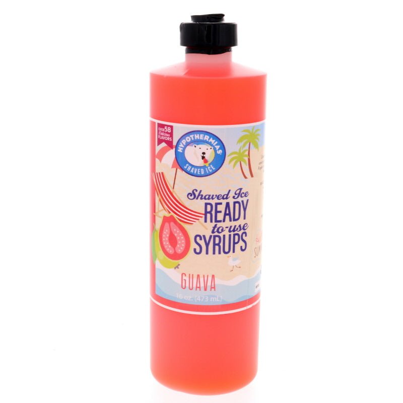 Hypothermias guava pure cane sugar snow cone or shaved ice syrup 16 Fl Oz.