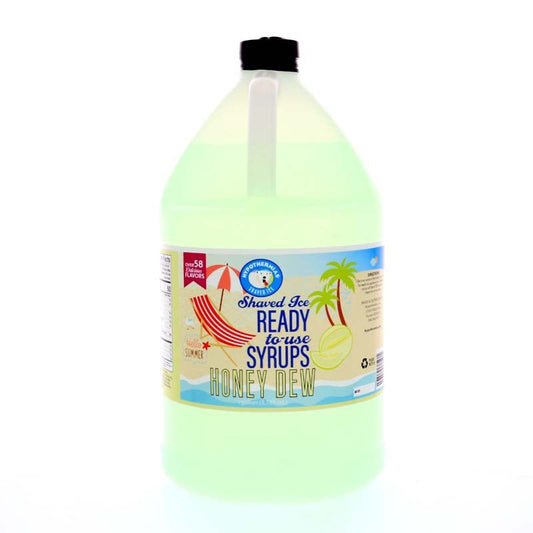 Hypothermias honey dew snow cone or shaved ice syrup pure cane sugar 128 Fl Oz.