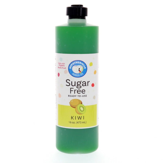 Hypothermias kiwi monk fruit sweetened keto friendly sugar free snow cone or shaved ice syrup 16 Fl Oz.