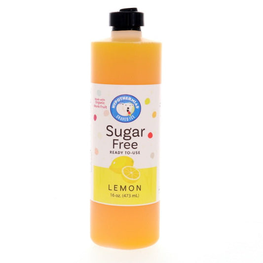 Hypothermias lemon monk fruit sweetened sugar free snow cone or shaved ice syrup 16 Fl Oz.