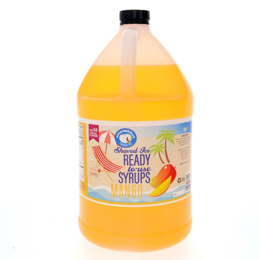 Hypothermias mango pure cane sugar snow cone or shaved ice syrup 128 Fl Oz.