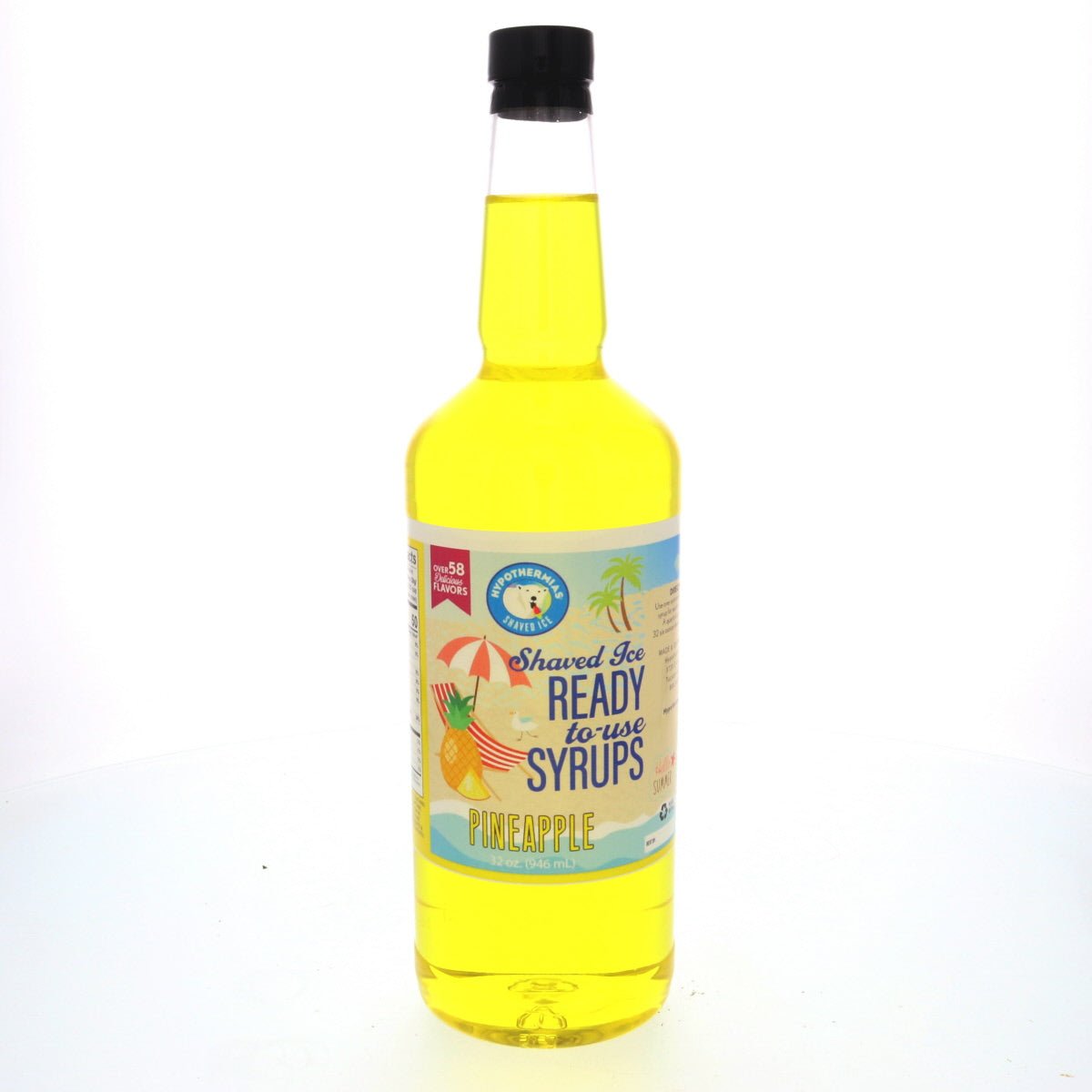 Hypothermias pineapple pure cane sugar snow cone or shaved ice syrup 32 Fl Oz.