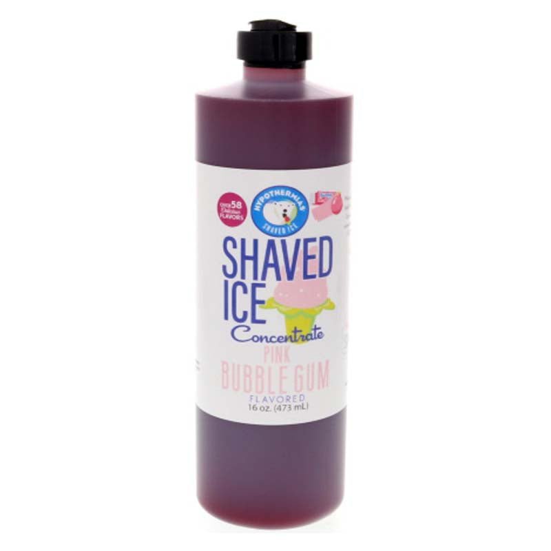 Hypothermias pink bubble shaved ice or snow cone flavor syrup concentrate 16 Fl Oz.