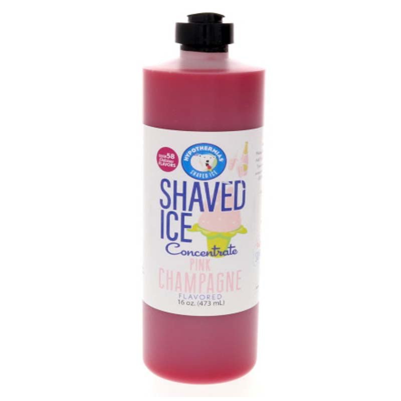 Hypothermias pink champagne shaved ice or snow cone flavor syrup concentrate 16 Fl Oz.