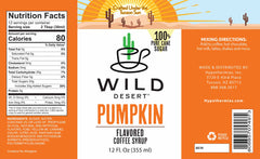 Pumpkin Coffee Syrup label