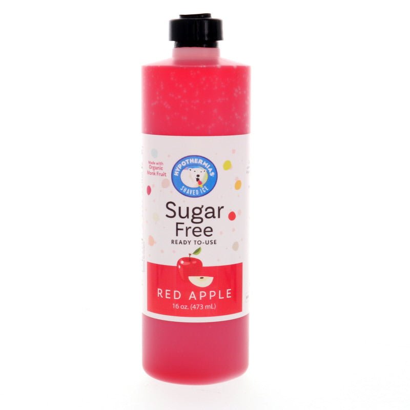 Hypothermias red apple sugar free snow cone syrup 16 Fl Oz.