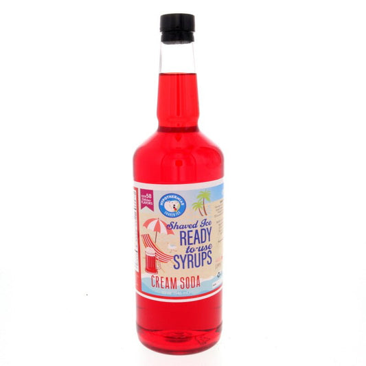 Hypothermias red cream soda pure cane sugar snow cone or shaved ice syrup 32 Fl Oz.