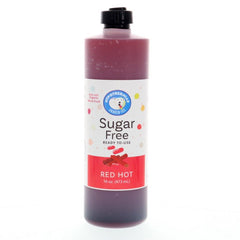 Hypothermias red hot monk fruit sweetened sugar free snow cone or shaved ice syrup 16 Fl Oz.