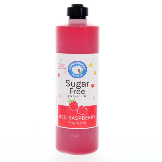 Hypothermias red raspberry monk fruit sweetened sugar free snow cone or shaved ice syrup 16 Fl Oz