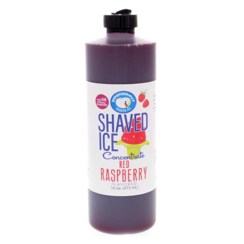 Hypothermias red raspberry shaved ice or snow cone flavor syrup concentrate 16 Fl Oz.