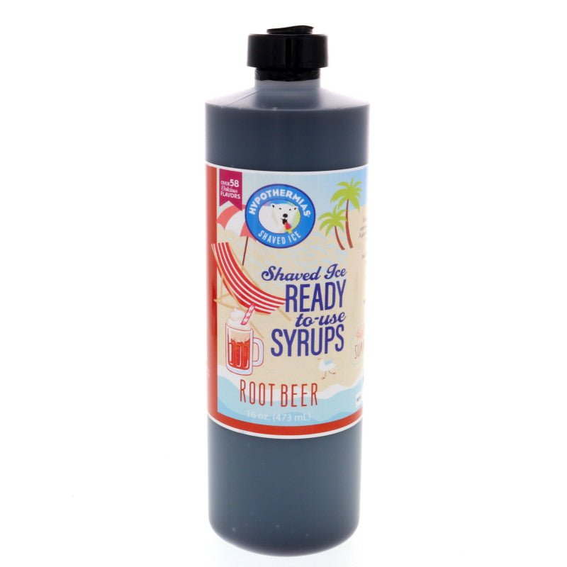 Hypothermias root beer pure cane sugar snow cone or shaved ice syrup 16 Fl Oz.