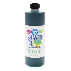 Hypothermias spearmint shaved ice or snow cone flavor syrup concentrate 16 Fl Oz.