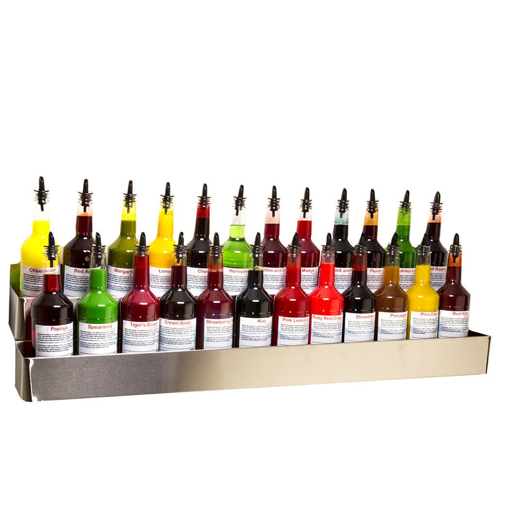 Stainless Steel Bottle Rack (Wall Mount) 42 Inch Double Hold - Hypothermias.com