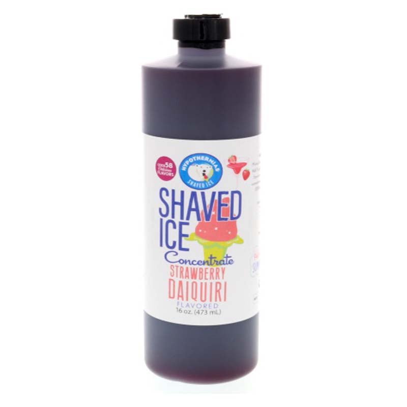 Hypothermias strawberry daiquiri shaved ice or snow cone flavor concentrate 16 Fl Oz.