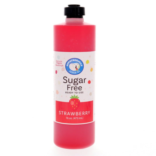 Hypothermias strawberry sugar free snow cone syrup with monk fruit 16 Fl Oz.