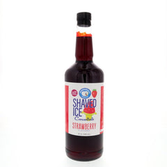 Hypothermias strawberry shaved ice or snow cone flavor syrup concentrate 32 Fl Oz.