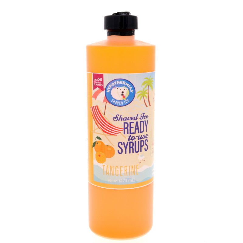 Hypothermias tangerine pure cane sugar snow cone or shaved ice syrup 16 Fl Oz.