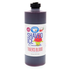Hypothermias tigers blood shaved ice or snow cone flavor syrup concentrate 16 Fl Oz.