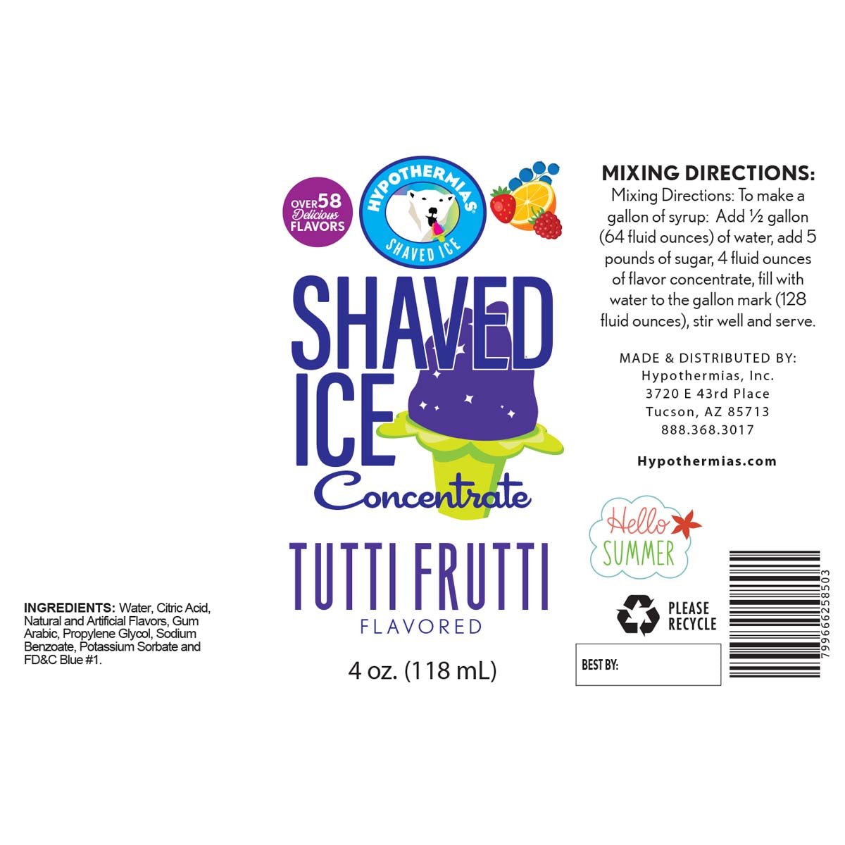 Tutti Frutti Flavor Concentrate - Hypothermias.com