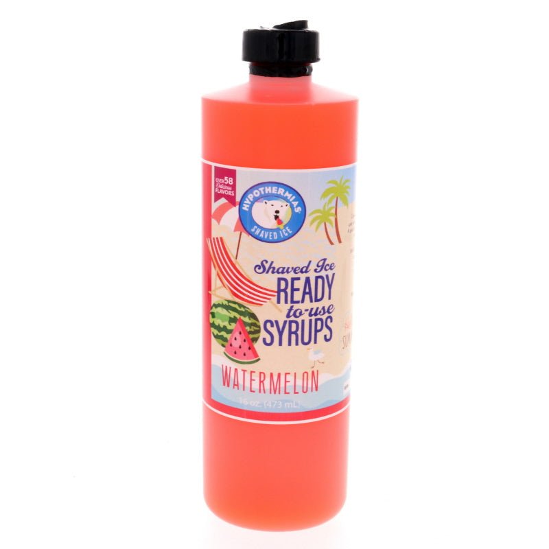 Hypothermias watermelon pure cane sugar snow cone or shaved ice syrup 16 Fl Oz.