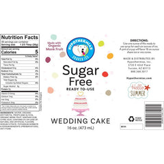 Hypothermias wedding cake monk fruit sweetened snow cone or shaved ice syrup nutritional label.