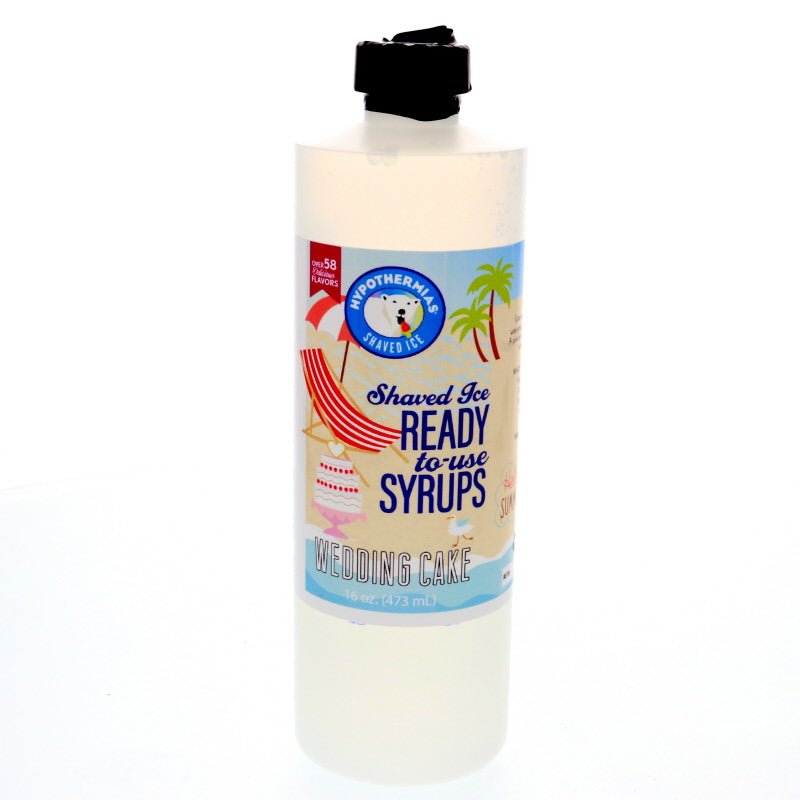 Hypothermias wedding cake pure cane sugar snow cone or shaved ice syrup 16 Fl Oz.