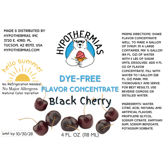 Black Cherry – Dye-FREE Flavor Concentrate – For Snow Cone & Shaved Ice Syrup