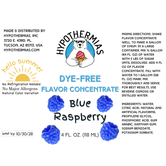 Blue Raspberry – Dye-FREE Flavor Concentrate – For Snow Cone & Shaved Ice Syrup